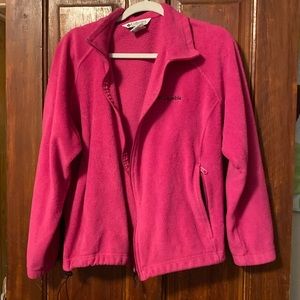 Columbia pink zip-up sweater
